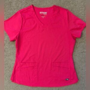Grey’s Anatomy Signature Magenta Color Scrub Top Women’s Size Large